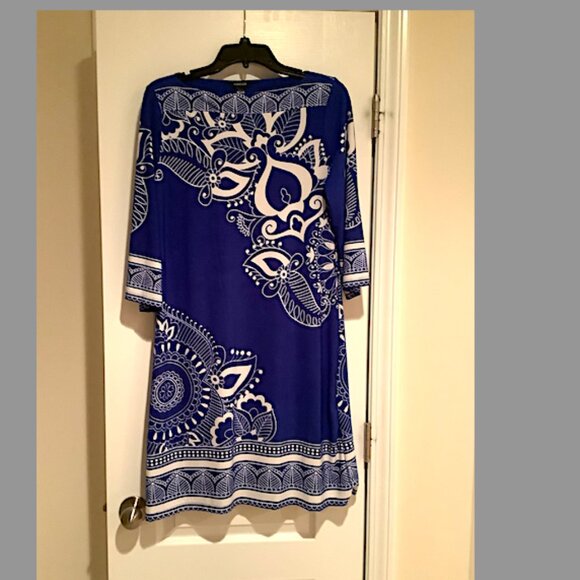 Forever Dresses & Skirts - Forever Sapphire Blue Abstract Floral Dress